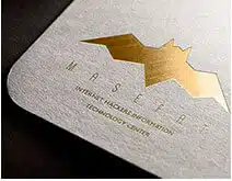 There is a gold stamping logo on the surface of the material