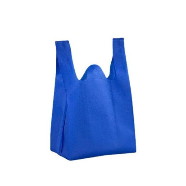 display the front of the custom non woven t shire bag from the side angle