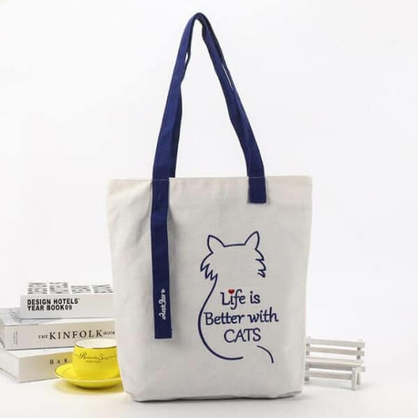 display the front of the custom cotton tote bag
