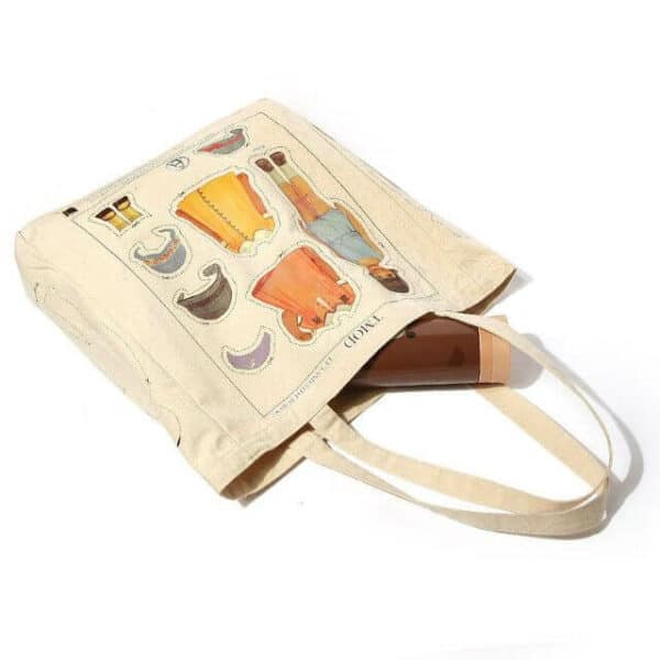 display the handle of the custom cute canvas tote bag