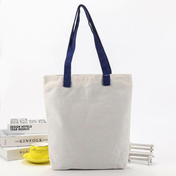 display the back of the custom cotton tote bag