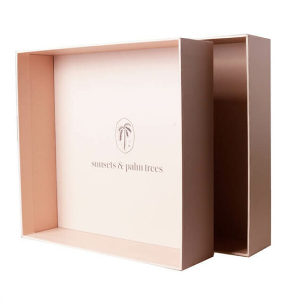 display the lid inside of the custom lid and base rigid box for luxury clothing