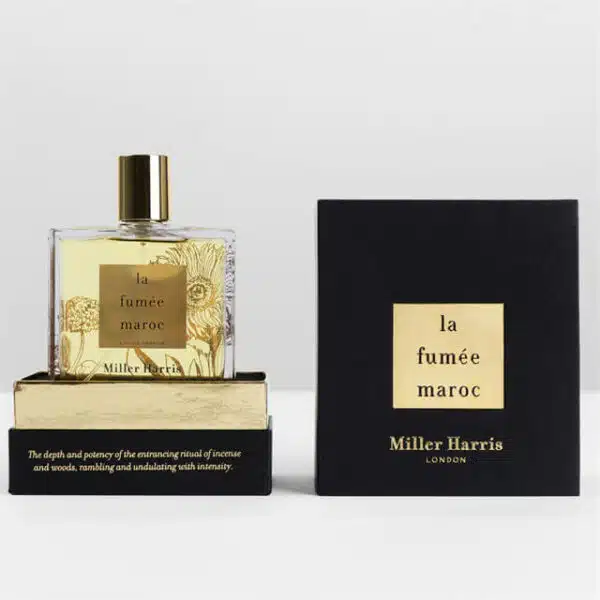 display the inside of the black luxury custom 2 pieces perfume box