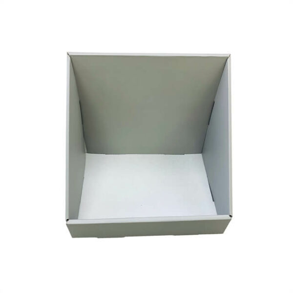 prikažite prilagođenu kutiju za izlaganje od recikliranog valovitog pulta iz vidljivog kuta