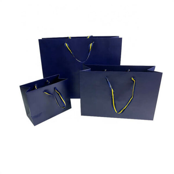 prikazati tri prilagođene sjajne laminirane darovne papirnate vrećice u različitim veličinama