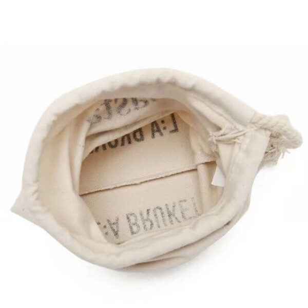 display the inside of the custom cotton drawstring bag