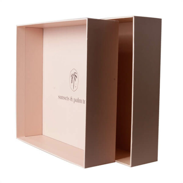 display the lid inside of the custom lid and base rigid box for luxury clothing
