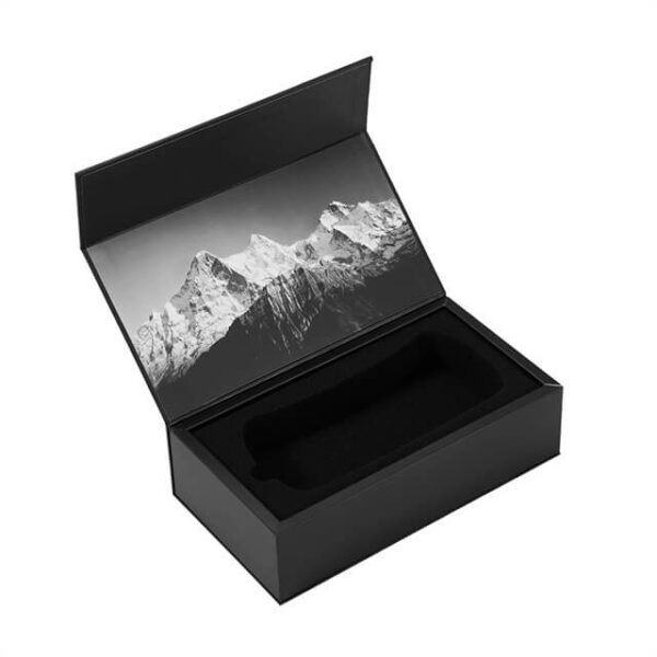 display the inside of the custom flip top square gift box