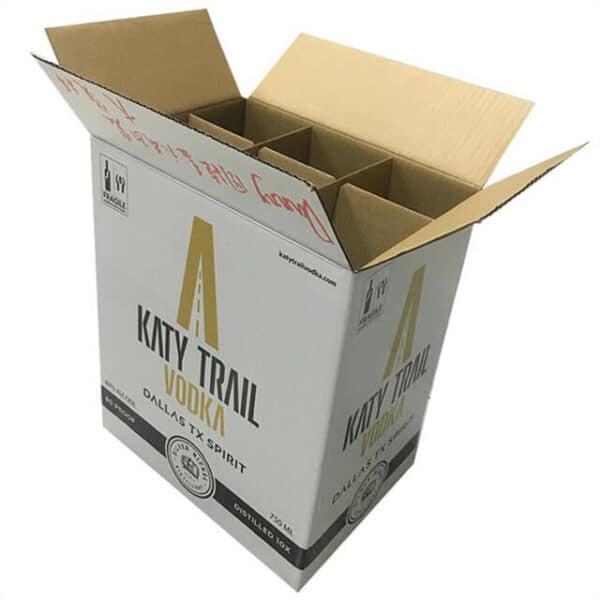 prikazati prilagođenu pregradu kutije za vino u kutiji za otpremu