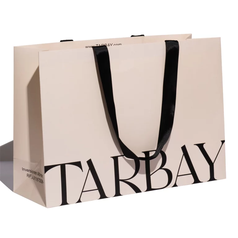 აჩვენეთ დიდი მორგებული ქაღალდის სავაჭრო ჩანთის გვერდი კომპანიის ლოგოთი