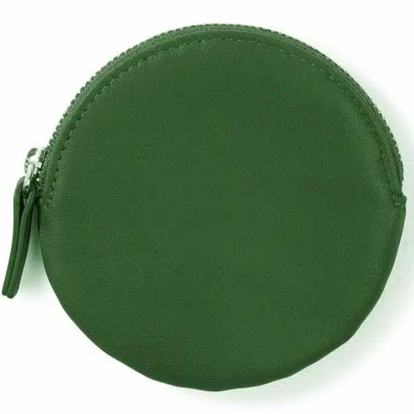 prikazati jednu zelenu vegansku kožnu okruglu torbicu