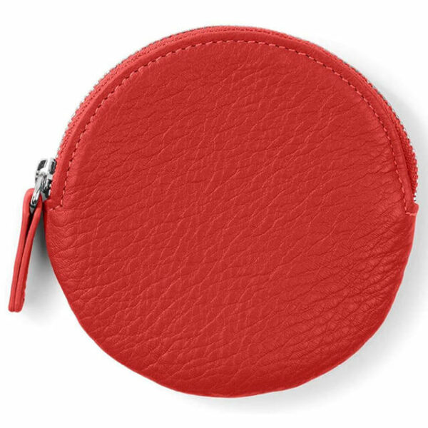 prikazati jednu crvenu vegansku kožnu okruglu torbicu