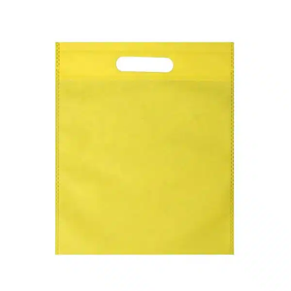 display one yellow custom d cut non woven bag