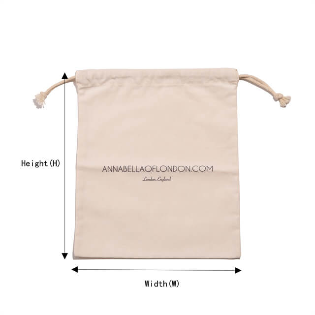 една прилагодена торба за повеќекратна употреба со врвка означена со ширина, висина