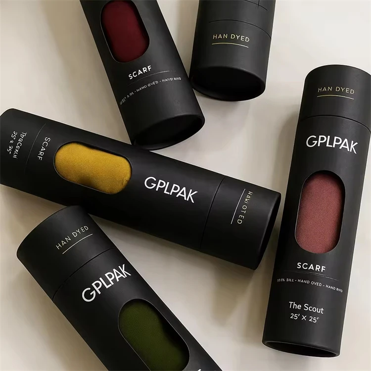 there are several cardboard tubes with window design and you can see the product inside