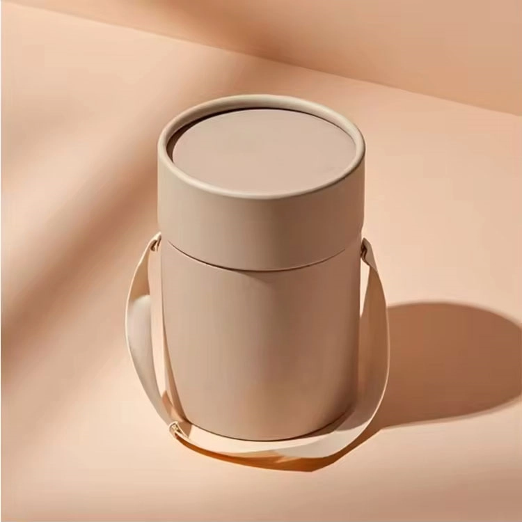 there is a cardboard tube with handle