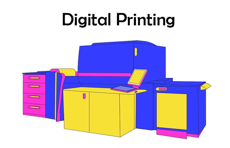 Skizze des Arbeitsablaufs im Digitaldruck