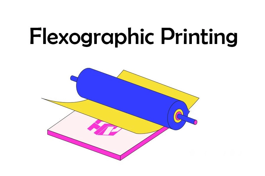 Skizze des Arbeitsablaufs beim Flexodruck