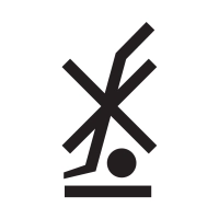 Symbol für Handwagen/Hubwagen mit diagonalem Schrägstrich