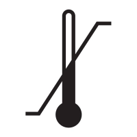 Thermometer-Symbol mit Temperaturbereich